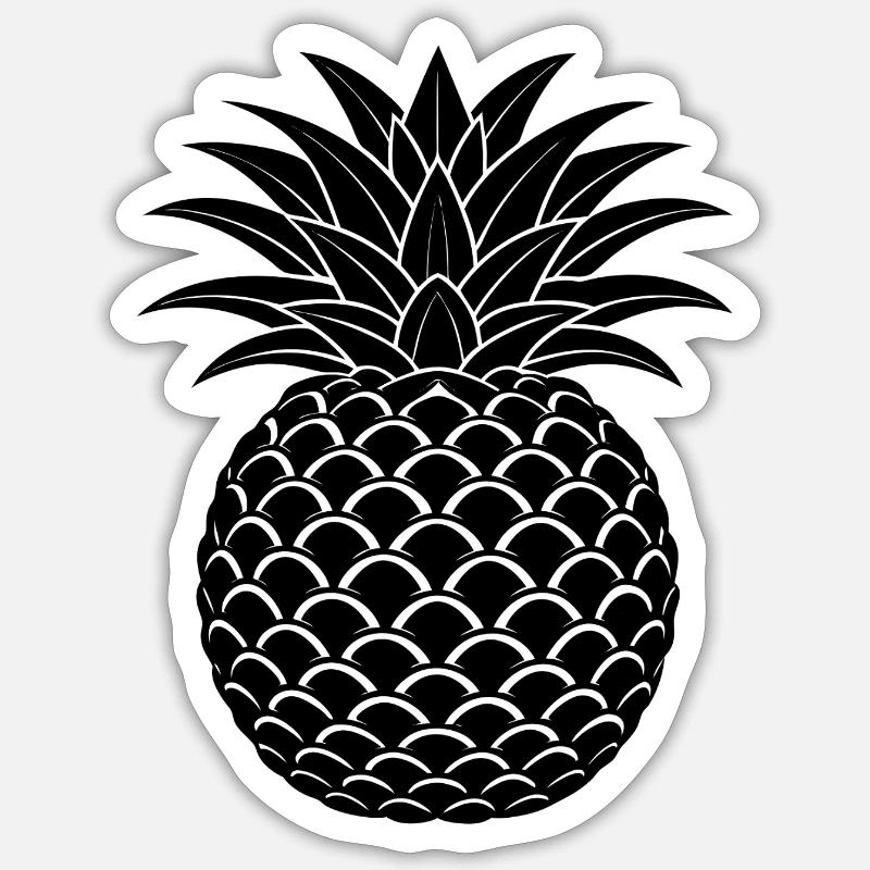 Ananas - Sticker taille S (10 x 10 cm) - blanc mat
