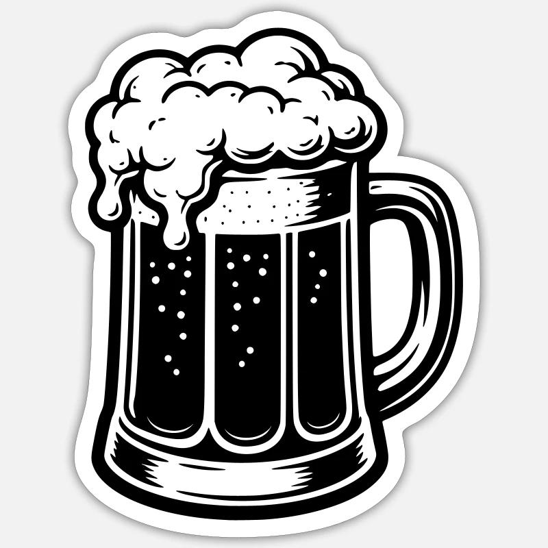Pierre de bière - Sticker taille S (10 x 10 cm) - blanc mat