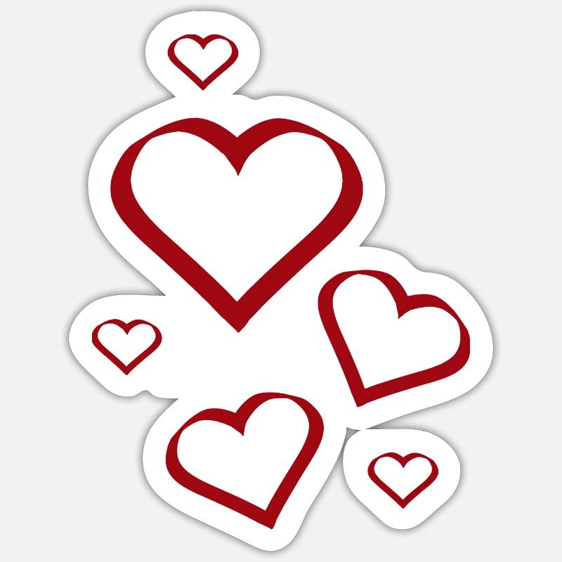 Saint-Valentin, Saint-Valentin, Saint-Valentin - Sticker taille S (10 x 10 cm) - blanc mat