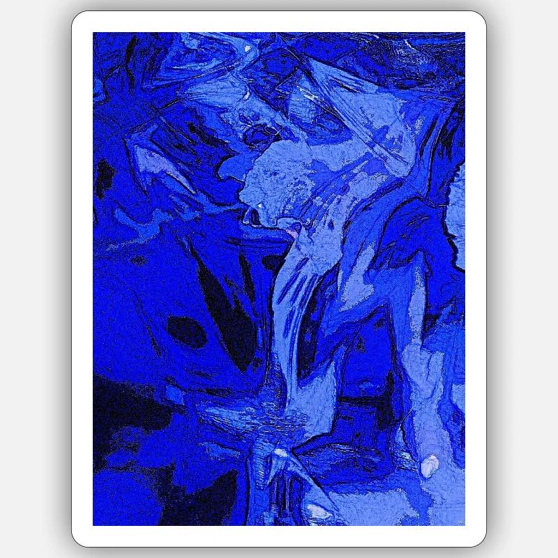 Blue Abstraction - Sticker size S (10 x 10 cm) - white matte