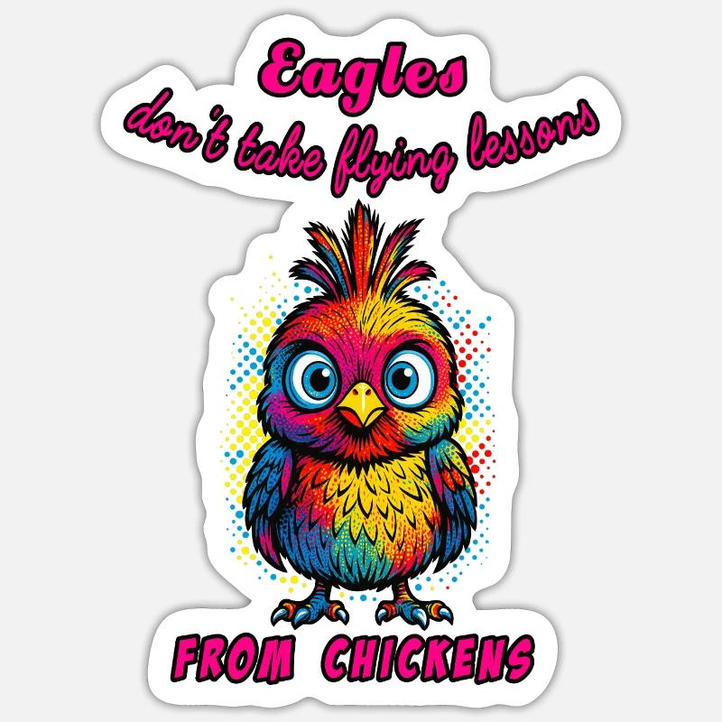 Eagles & Chickens - Sticker size S (10 x 10 cm) - white matte