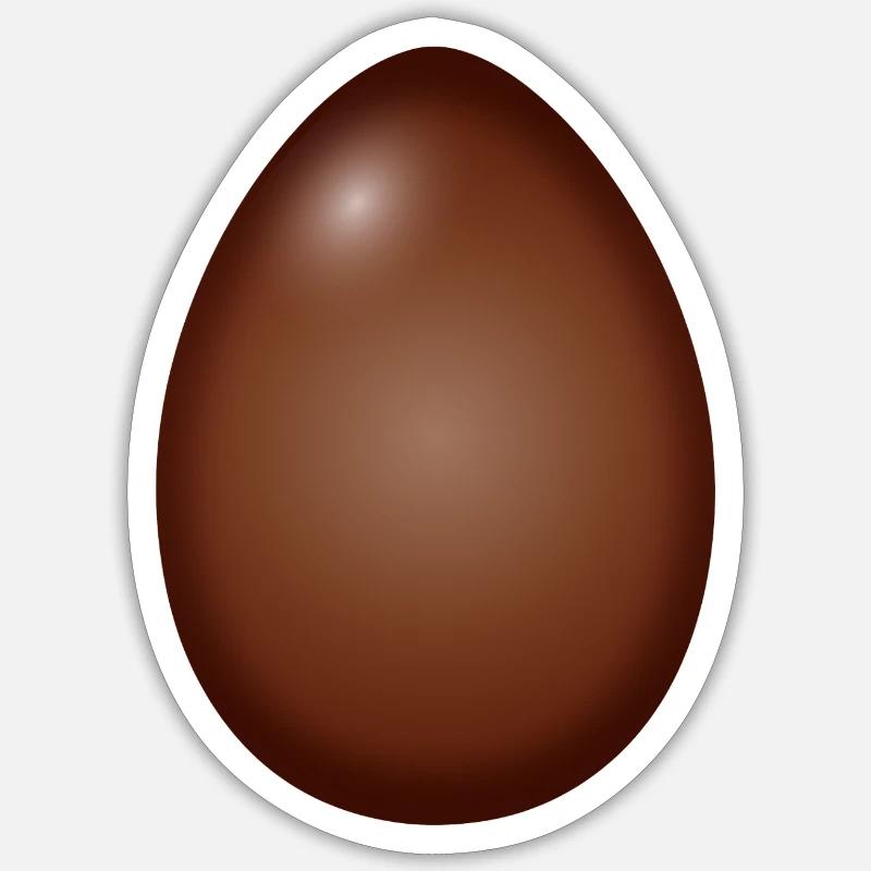 Chocolate Easter egg classic and simple Sticker size S (10 x 10 cm)
