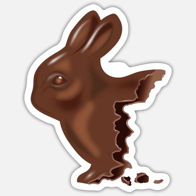 Bitten chocolate Easter bunny Sticker size S (10 x 10 cm)