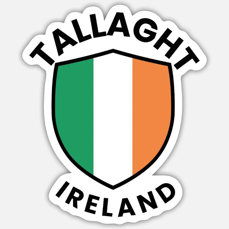 Bouclier irlandais de Tallaght - Sticker taille S (10 x 10 cm) - blanc mat