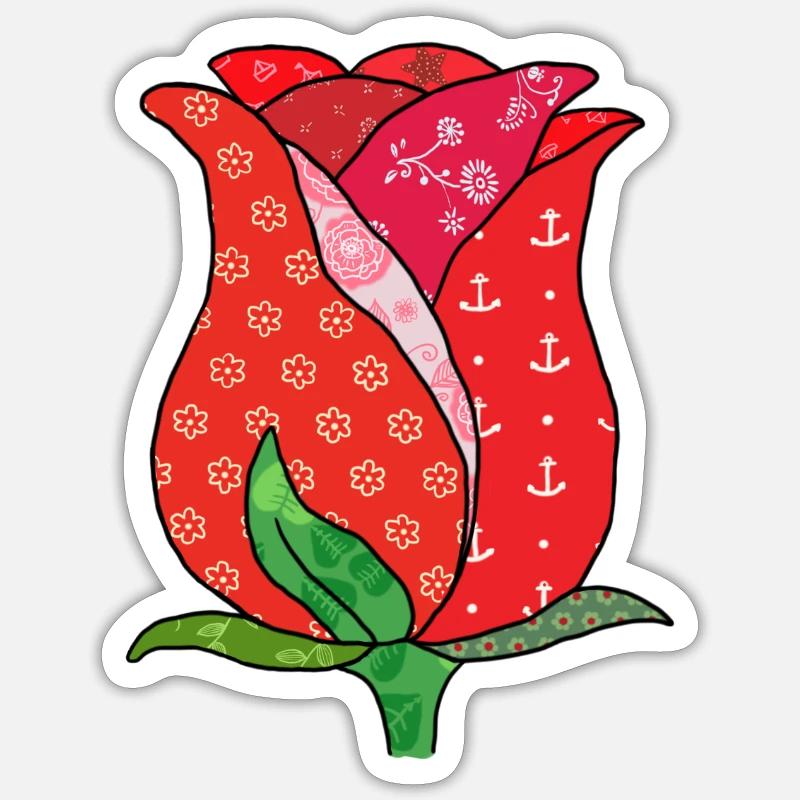 Pattern rose - Sticker size S (10 x 10 cm) - white matte