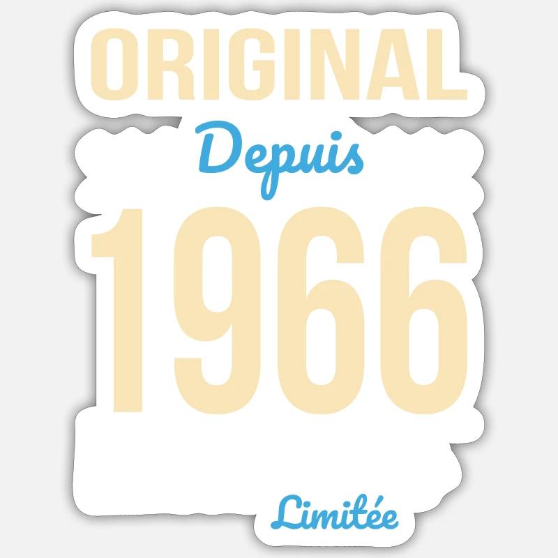 Original seit 1966 – 60-jähriges Jubiläum - Sticker Größe S (10 x 10 cm) - Mattweiß