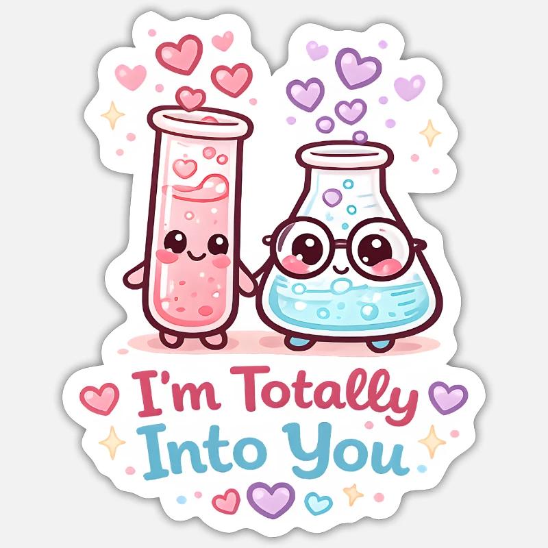 Ich stehe total auf euch Beaker Duo Sticker Größe S (10 x 10 cm)