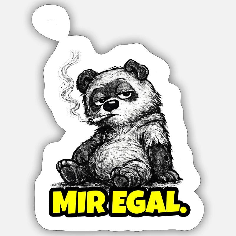 Mir egal. – Grumpy Bär (Sarkasmus Sketch) Sticker Größe S (10 x 10 cm)