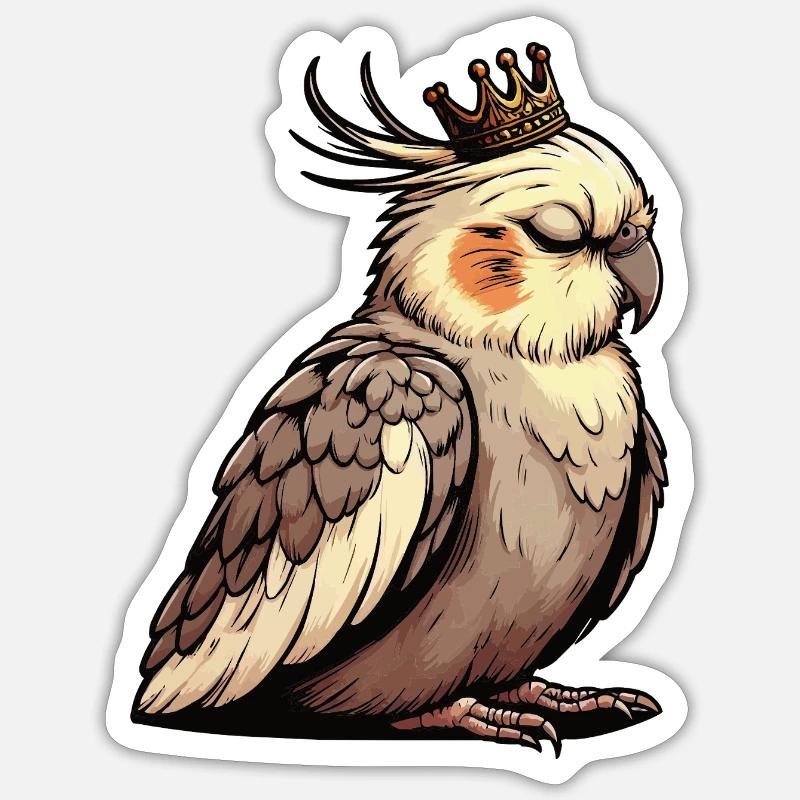 Calopsitte Calopsitte Calopsitte Oiseau calopsitte - Sticker taille S (10 x 10 cm) - blanc mat