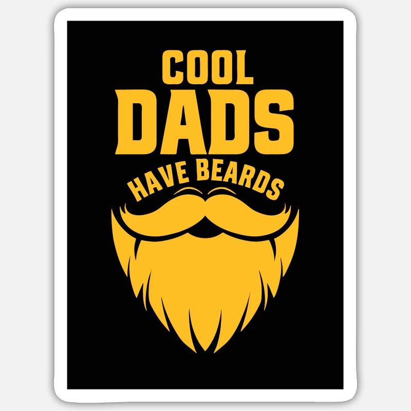 Cool Dads Have Beards - Sticker Größe S (10 x 10 cm) - Mattweiß