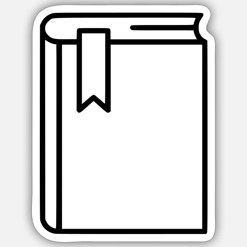 Book Notebook Bookmark Icon - Sticker size S (10 x 10 cm) - white matte