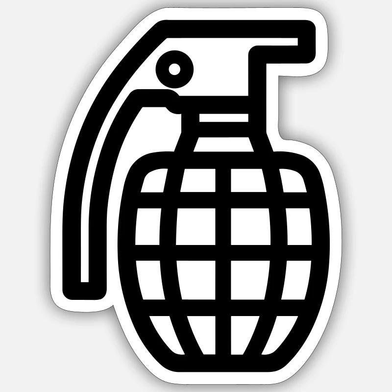 grenade - Sticker taille S (10 x 10 cm) - blanc mat