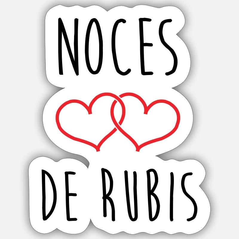 Noce de Rubis 35 ans de mariage Sticker taille S (10 x 10 cm)