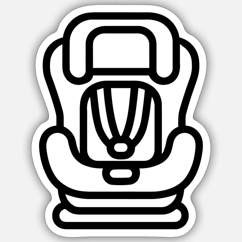 siège auto bébé - Sticker size S (10 x 10 cm) - white matte
