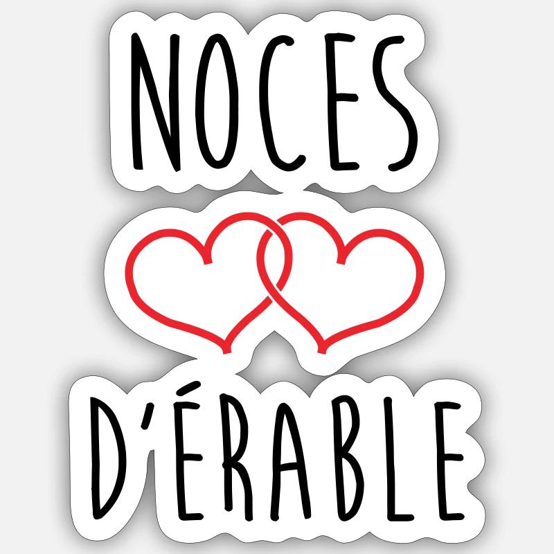 Noces d'Érable 58 ans de mariage - Sticker taille S (10 x 10 cm) - blanc mat