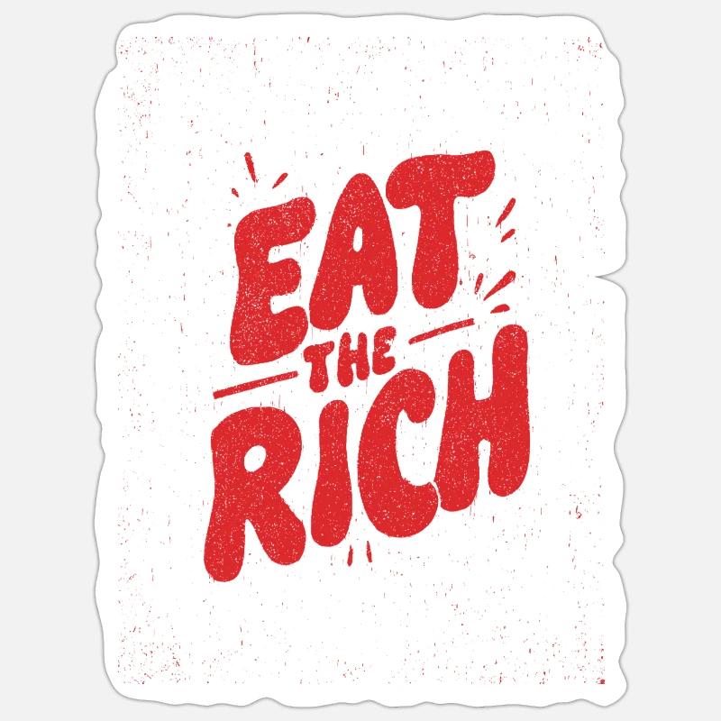 Manger les graffitis riches - Sticker taille S (10 x 10 cm) - blanc mat