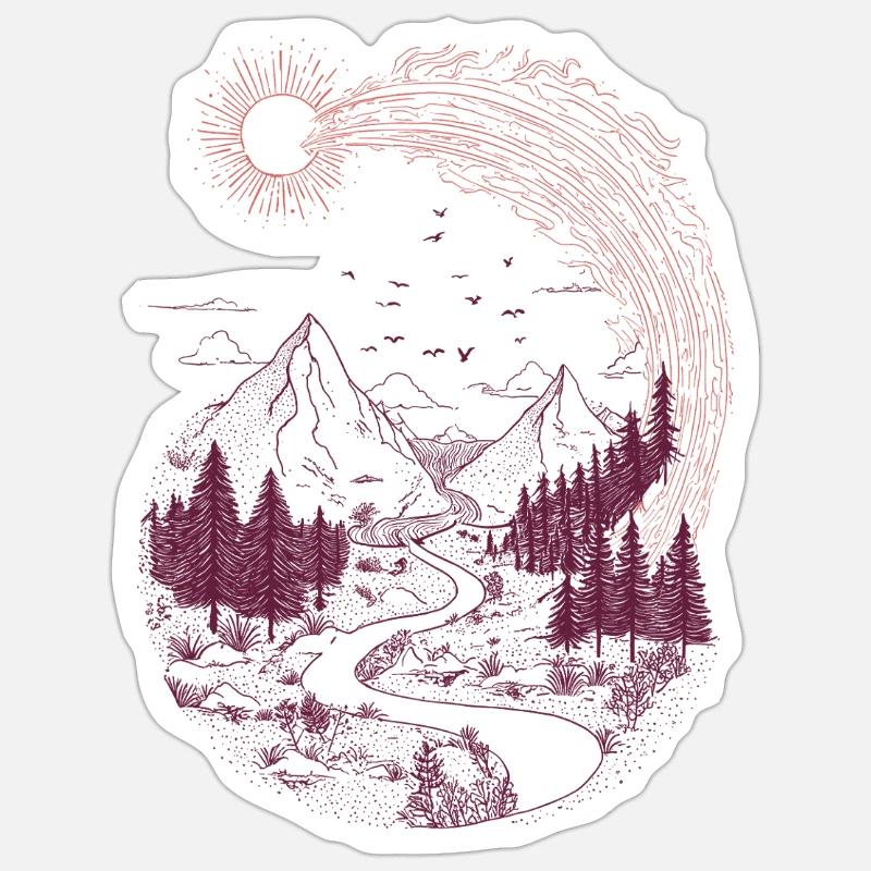 Mountain path Sonnenring Sticker size S (10 x 10 cm)