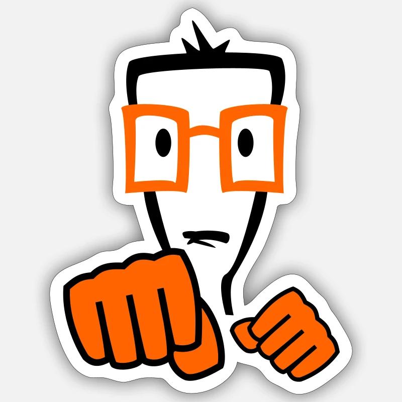 Boxer Fighter Boy - Sticker taille S (10 x 10 cm) - blanc mat