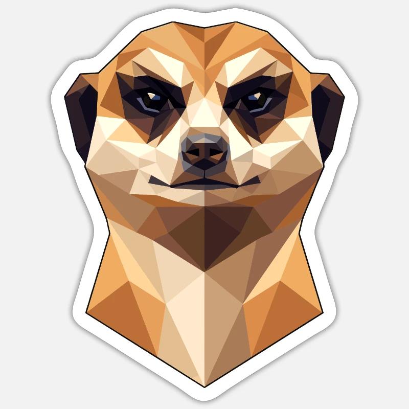 Suricate Suricate Douce Mangouste Suricate - Sticker taille S (10 x 10 cm) - blanc mat