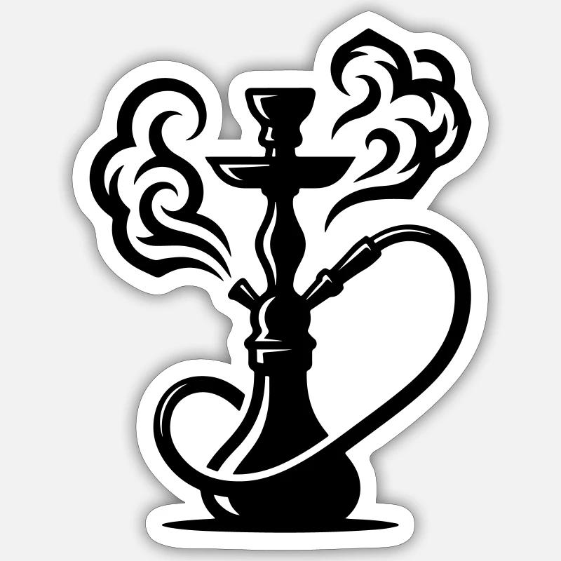 Hookah - Sticker size S (10 x 10 cm) - white matte