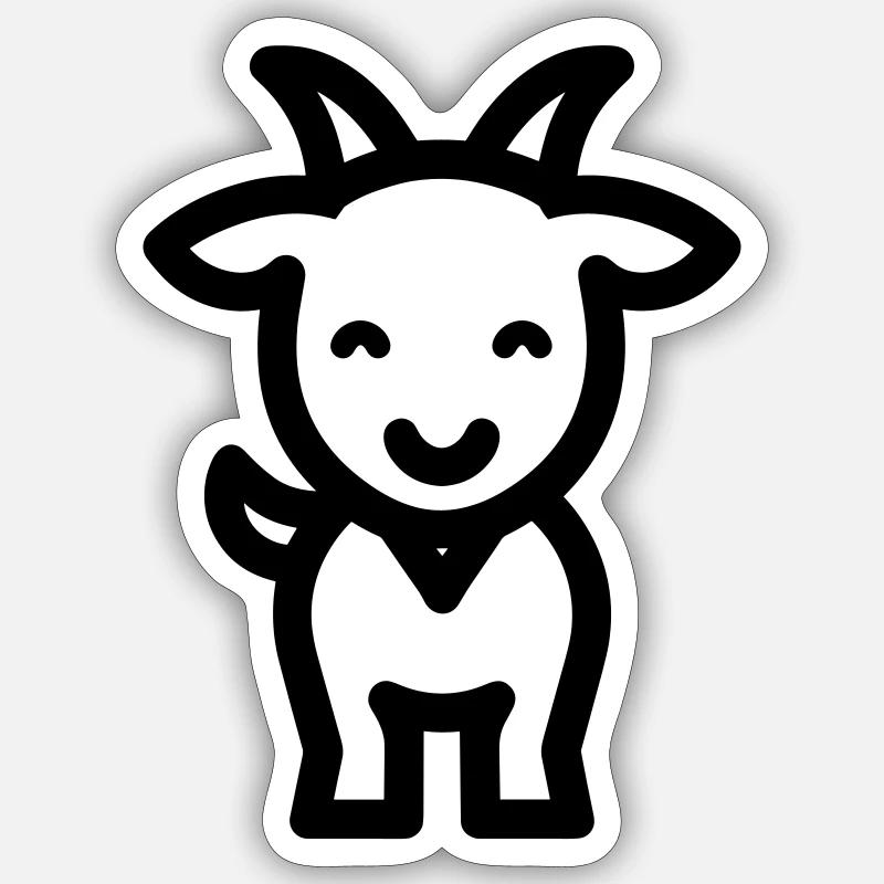 chèvre - Sticker taille S (10 x 10 cm) - blanc mat