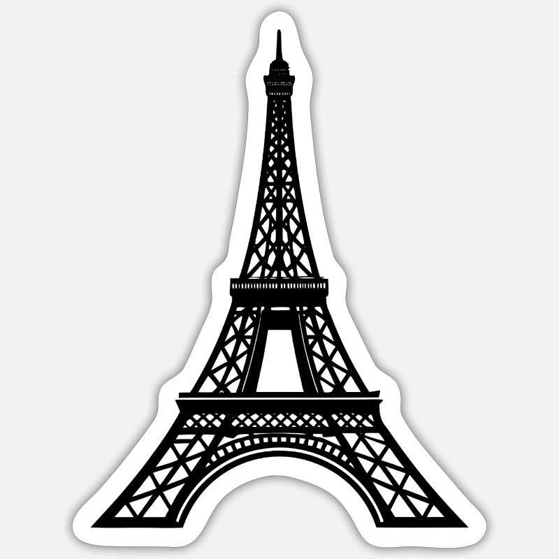 Eiffelturm - Sticker Größe S (10 x 10 cm) - Mattweiß