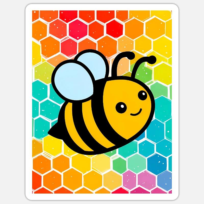 bee - Sticker size S (10 x 10 cm) - white matte
