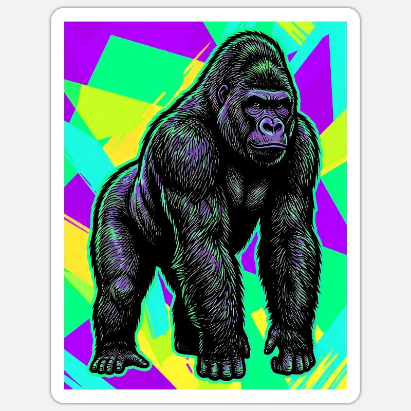gorilla - Sticker size S (10 x 10 cm) - white matte