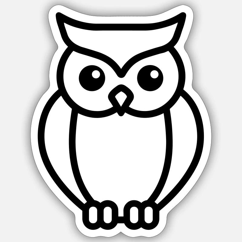chouette - Sticker taille S (10 x 10 cm) - blanc mat