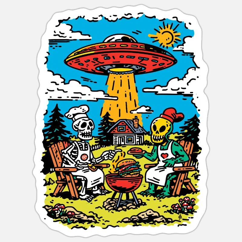 Doomsday BBQ - Sticker size S (10 x 10 cm) - white matte