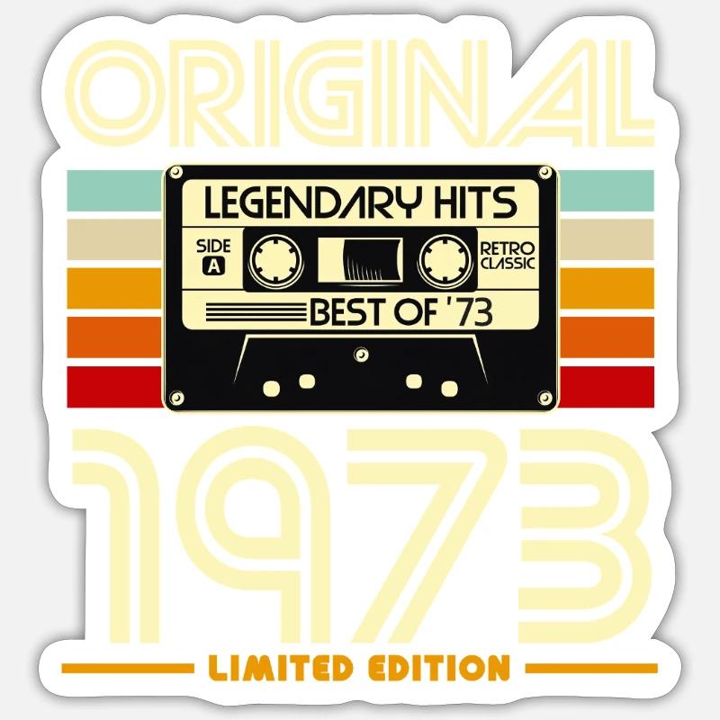 Original 1973 Retro Cassette - Sticker size S (10 x 10 cm) - white matte