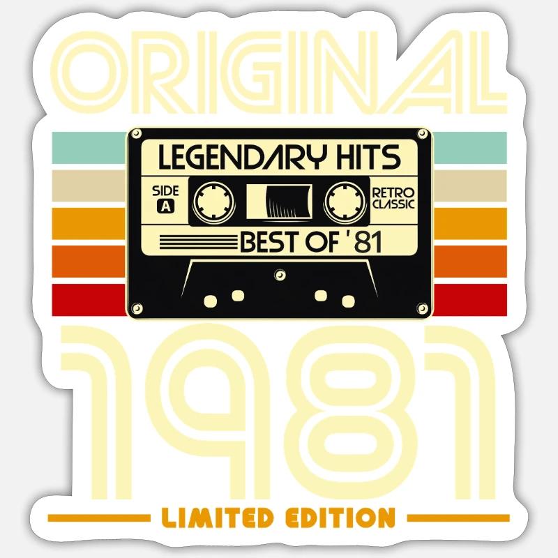 Original 1981 Cassette Limited - Sticker taille S (10 x 10 cm) - blanc mat