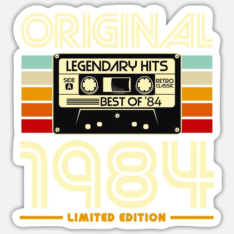 Original 1984 Retro Cassette - Sticker size S (10 x 10 cm) - white matte