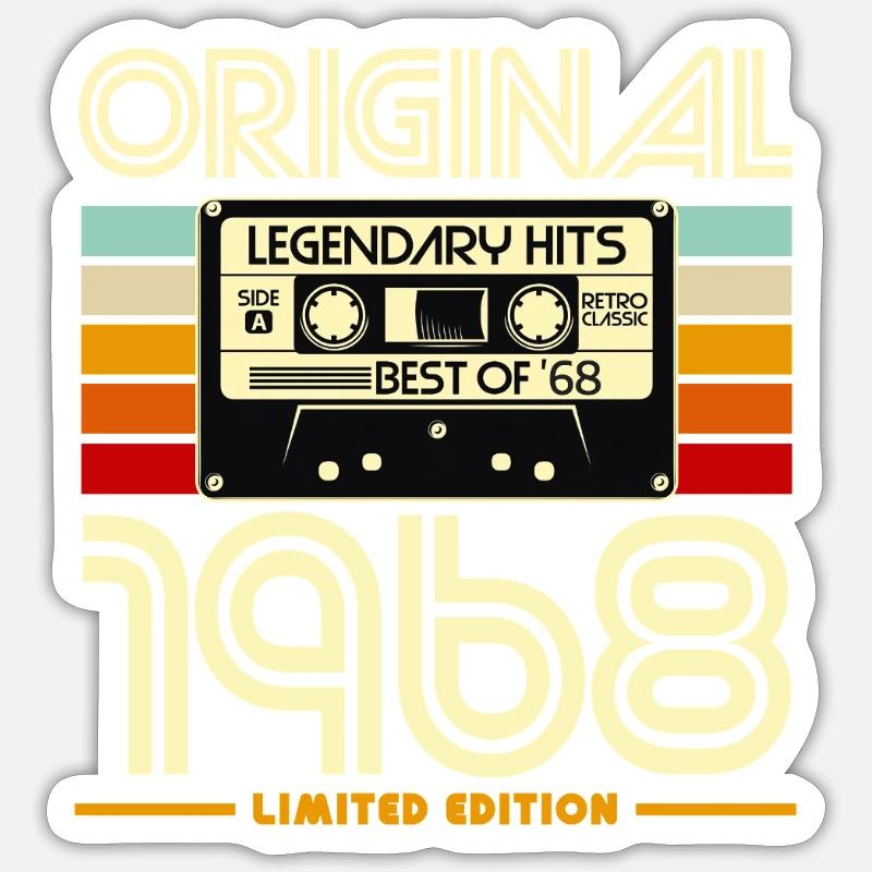 Original 1968 Édition Limitée - Sticker taille S (10 x 10 cm) - blanc mat