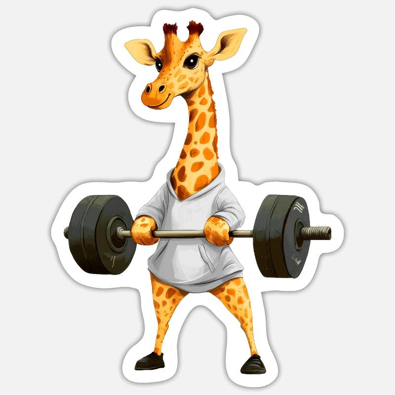 Giraffe Sport - Sticker size S (10 x 10 cm) - white matte