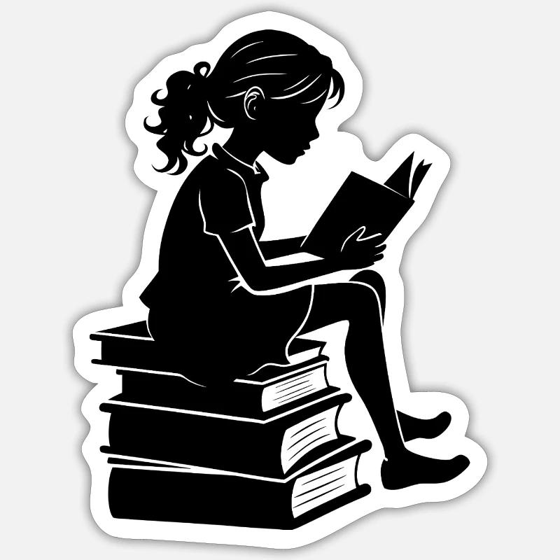 Frauenlesung - Sticker Größe S (10 x 10 cm) - Mattweiß