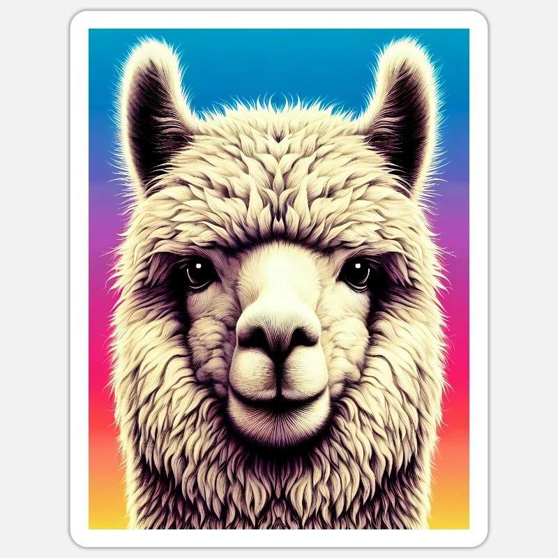 Alpaca - Sticker size S (10 x 10 cm) - white matte