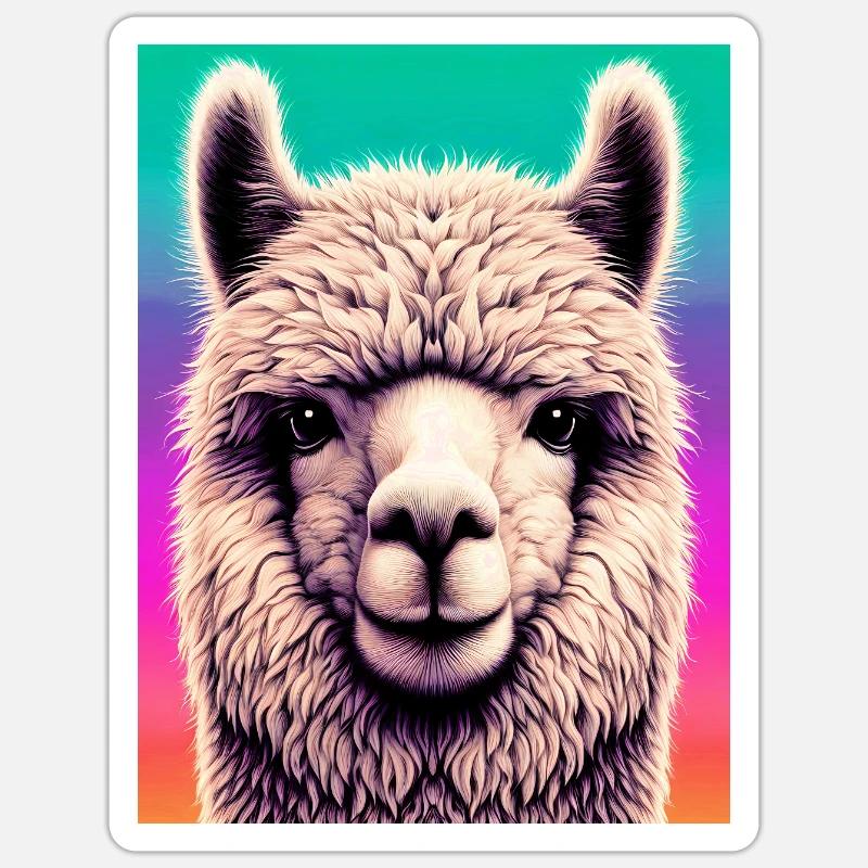 Alpaca - Sticker size S (10 x 10 cm) - white matte