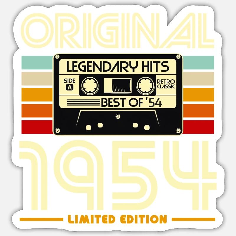 Original 1954 Cassette Retro - Sticker size S (10 x 10 cm) - white matte
