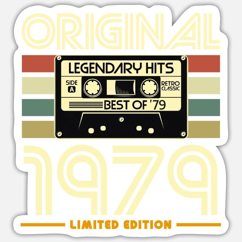 Original 1979 Légendes Rétro - Sticker taille S (10 x 10 cm) - blanc mat