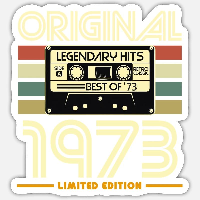 Original 1973 Retro Cassette - Sticker size S (10 x 10 cm) - white matte