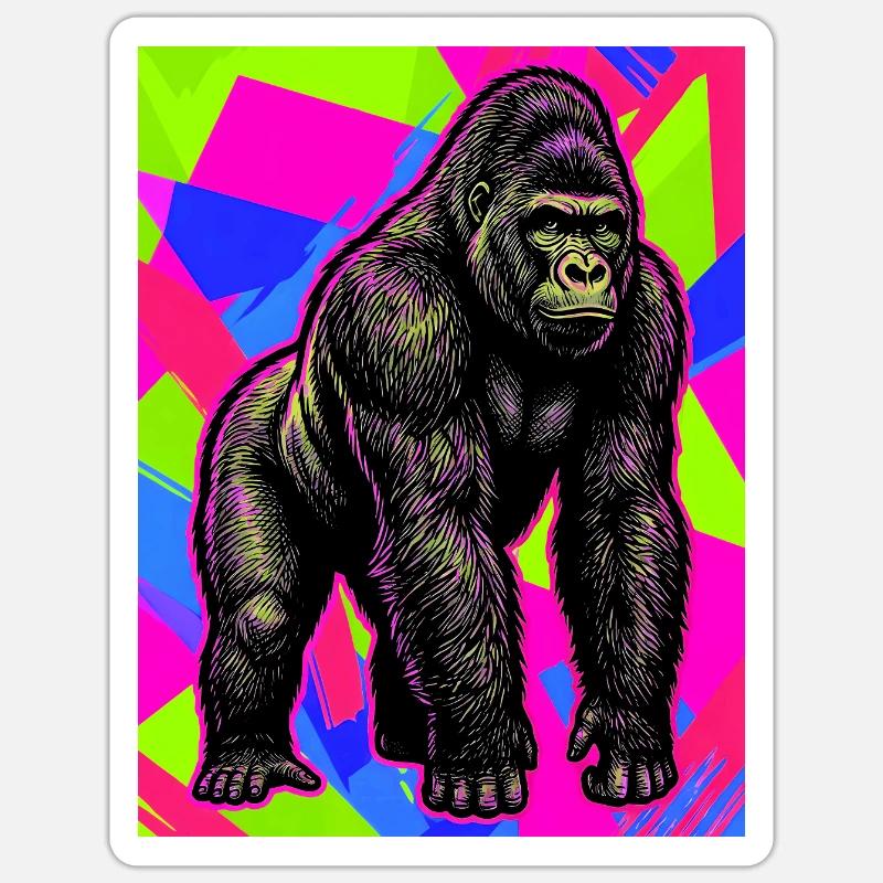 gorilla - Sticker size S (10 x 10 cm) - white matte