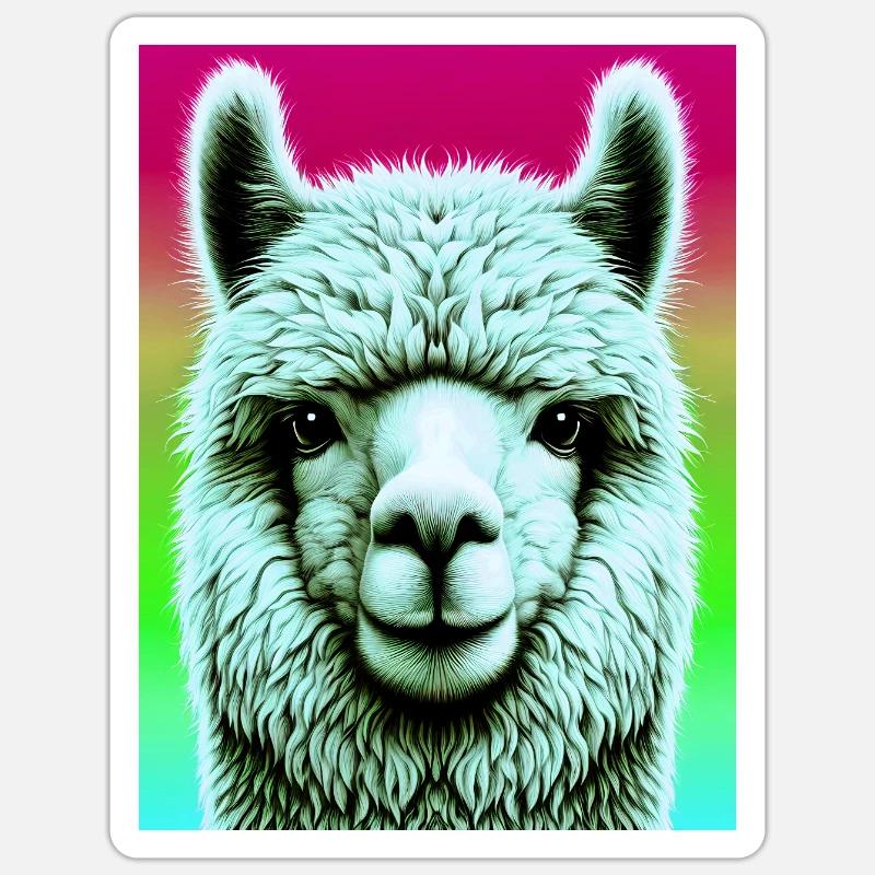 Alpaca - Sticker size S (10 x 10 cm) - white matte