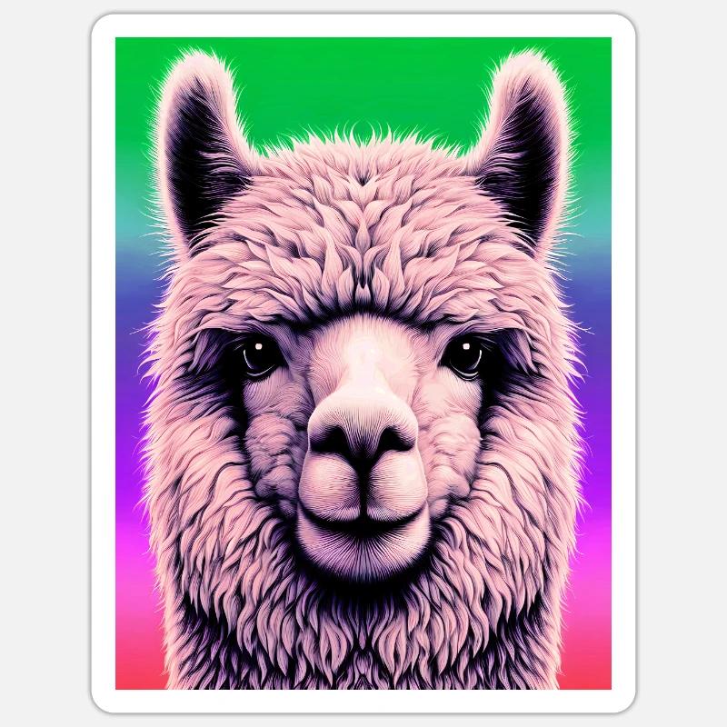 Alpaca - Sticker size S (10 x 10 cm) - white matte