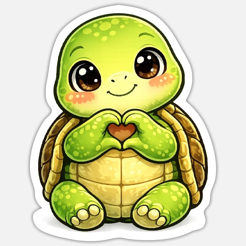 Tortue robuste avec baiser de patte Sticker taille S (10 x 10 cm)