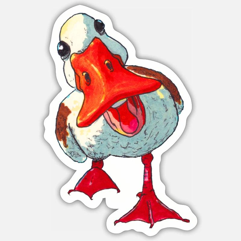 Canard - Sticker taille S (10 x 10 cm) - blanc mat