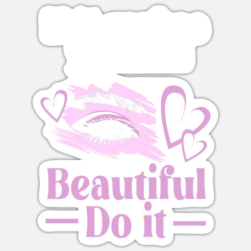 Make-up Kosmetik Kosmetikerin Microblading - Sticker Größe S (10 x 10 cm) - Mattweiß