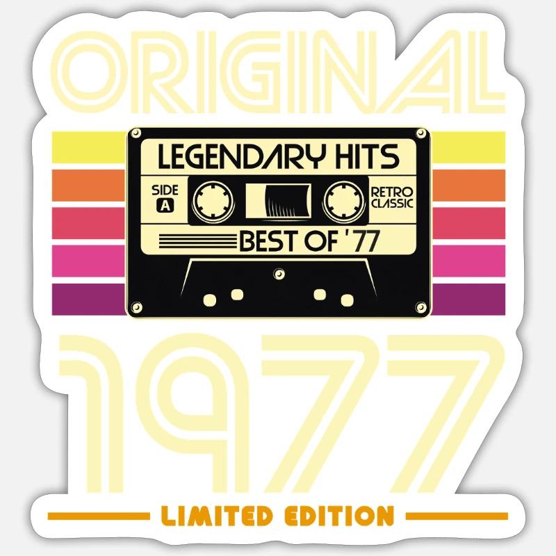 Original 1977 Retro Cassette - Sticker size S (10 x 10 cm) - white matte