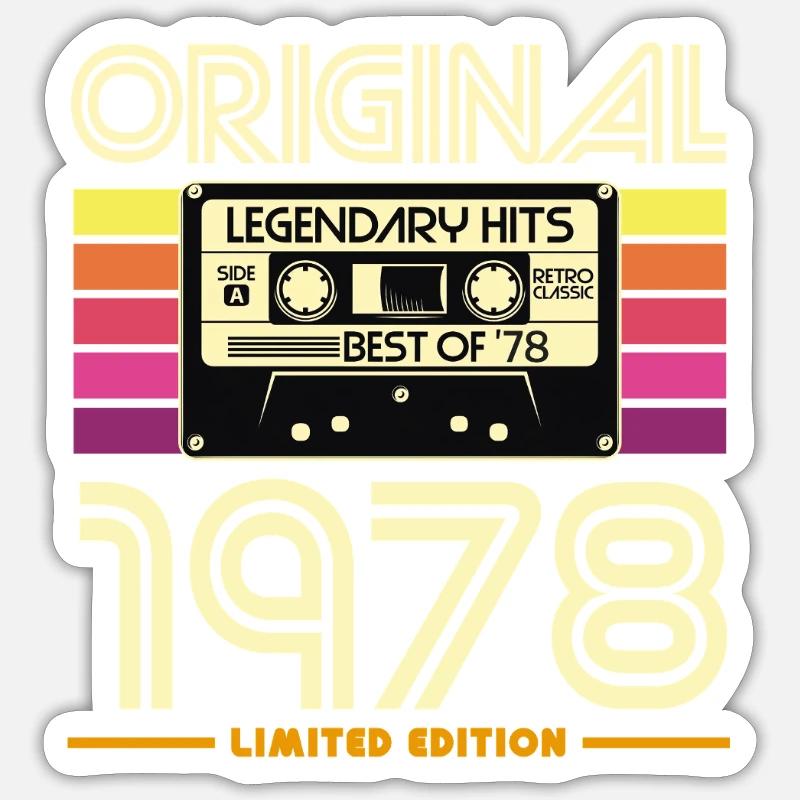 Cassette Retro 1978 Edition - Sticker taille S (10 x 10 cm) - blanc mat