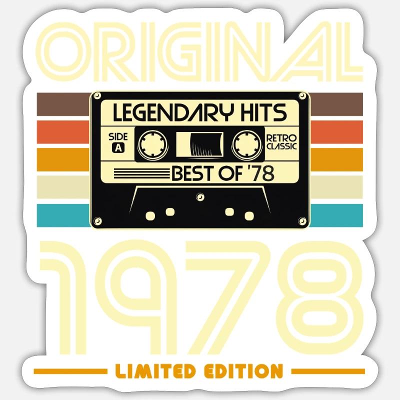 Cassette rétro 1978 édition limitée - Sticker taille S (10 x 10 cm) - blanc mat